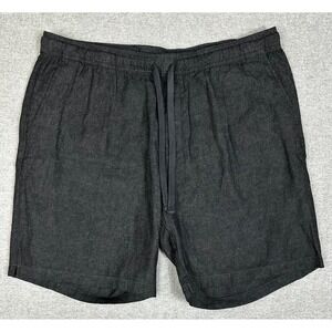 Banana Republic Deck Shorts Mens XL Black Linen Cotton Drawstring